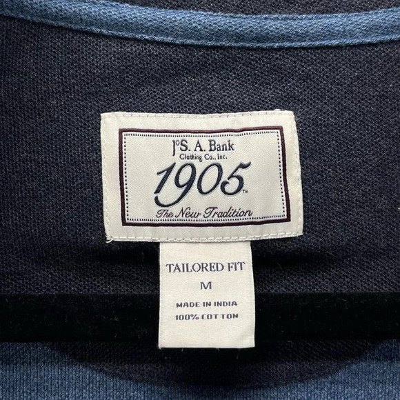 Jos A Bank Sweater Mens Size M Tailored Fit 1/4 Zip Pullover Cotton Blue - Picture 7 of 10